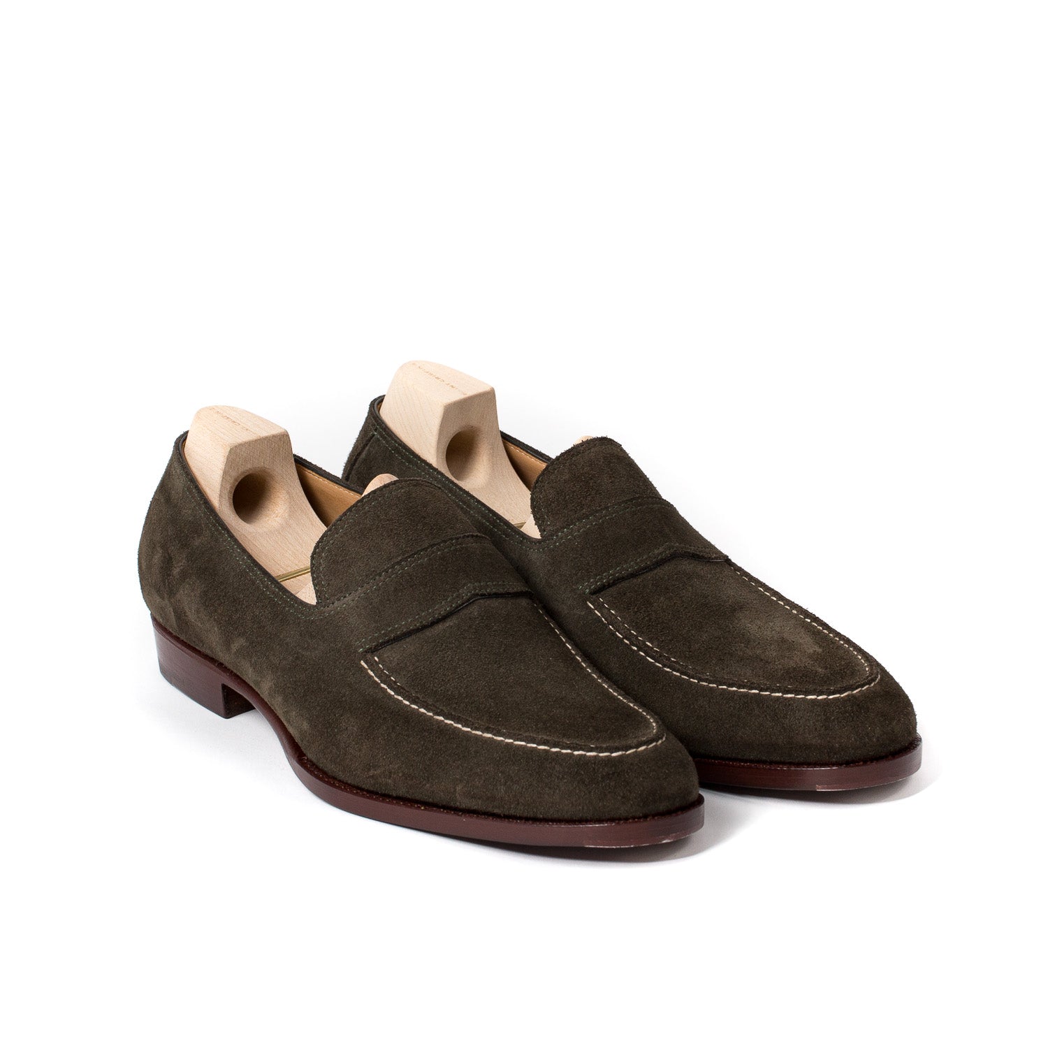 Loafer "Classic" aus dunkelgrünem Rauhleder - reine Handarbeit